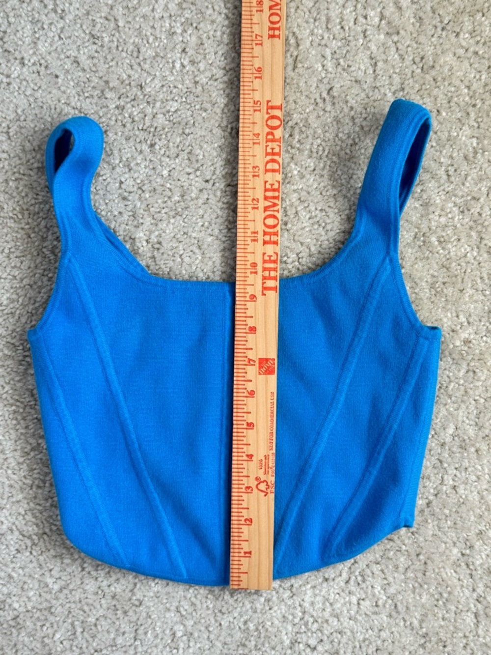 Wilfred Aritzia Bright Blue Square-Neck Crop Tank Size Medium